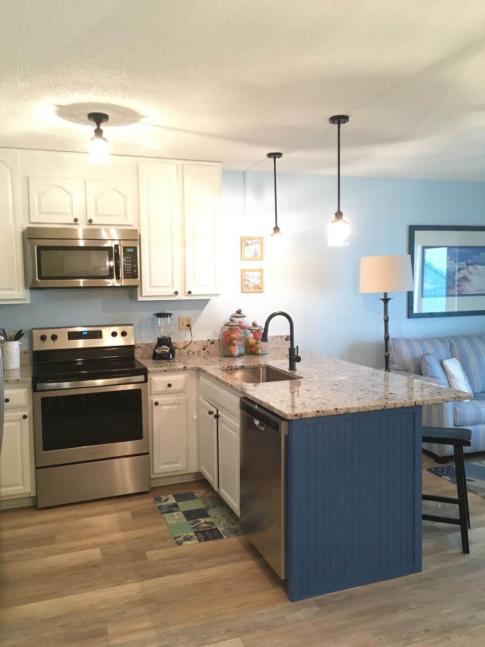 Kitchen with stainless steel appliances