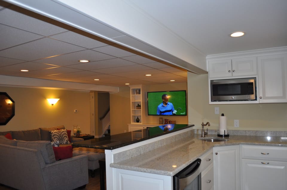 Downstairs Family Room with Wet Bar