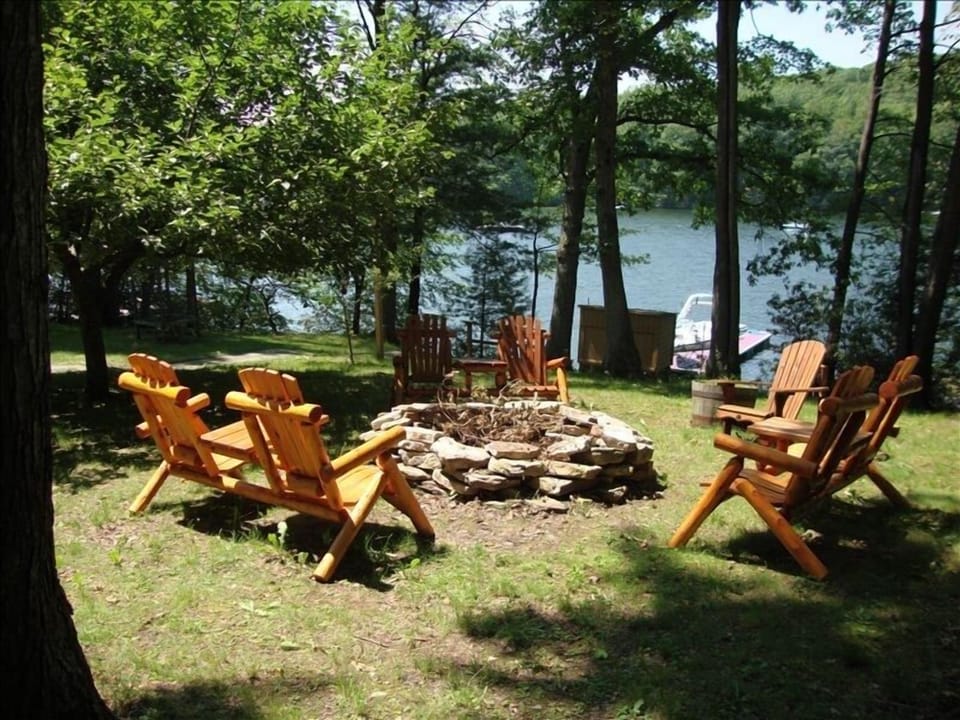 View of fire pit & lakefront