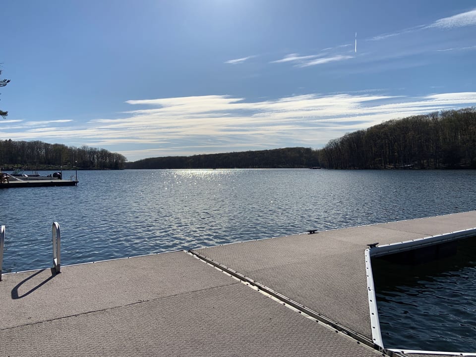 View from dock in the Spring.