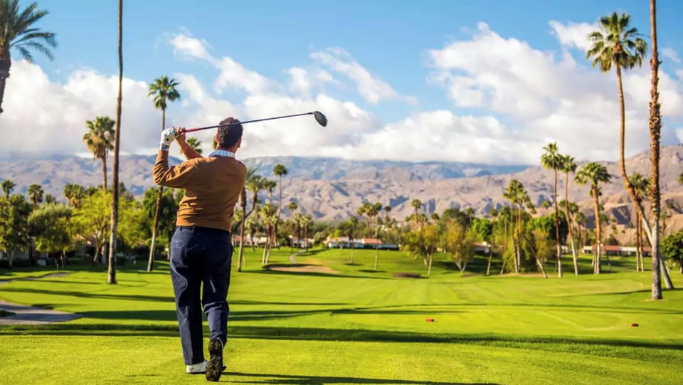 Golf course in the country club.