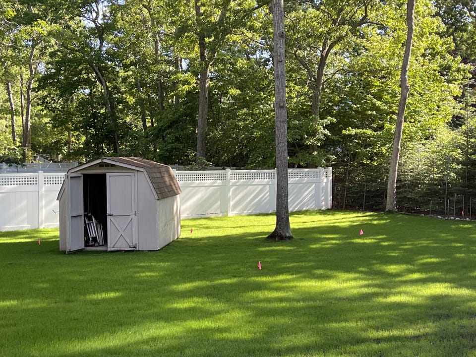 Newly landscaped backyard for outdoor games and enjoyment.
