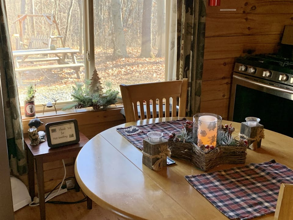 Table for two in the eat-in kitchen.
