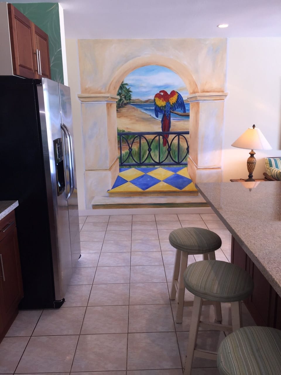 New Kitchen with granit counter tops and wood cabinets 