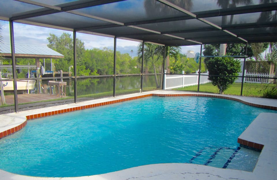 Very private solar heated pool