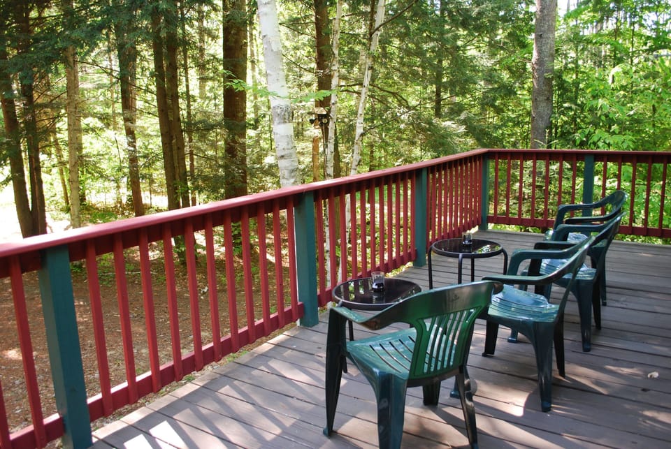 Sunlit front deck in summer