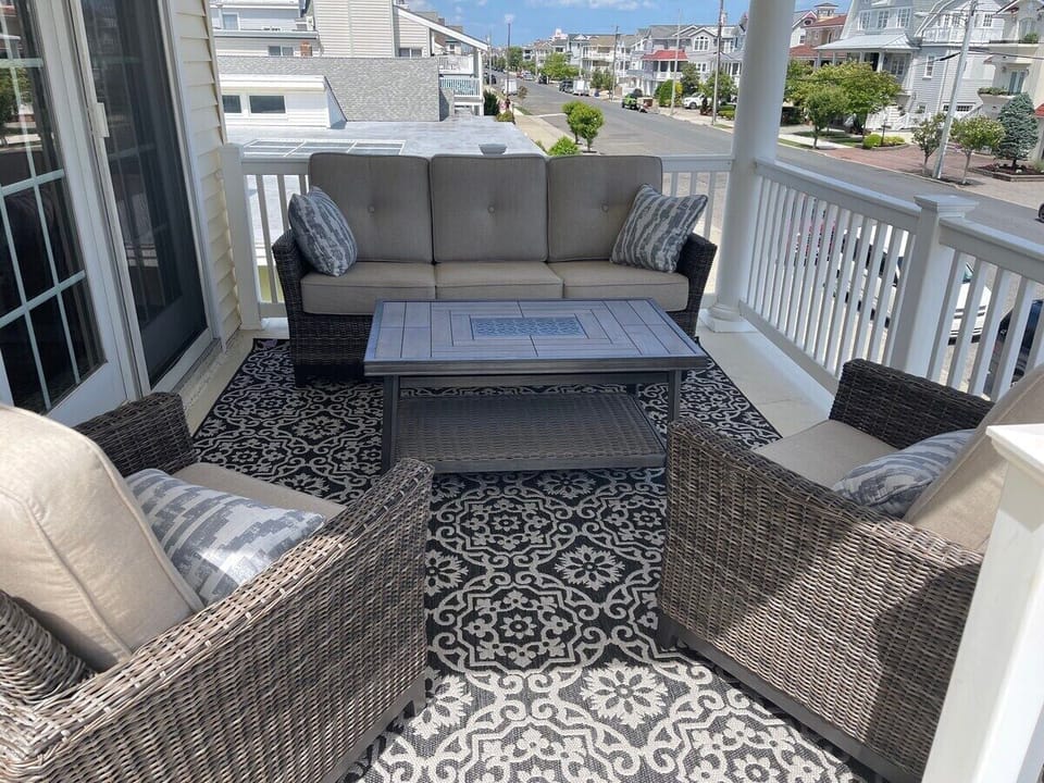 Comfortable Outdoor Seating under the covered porch