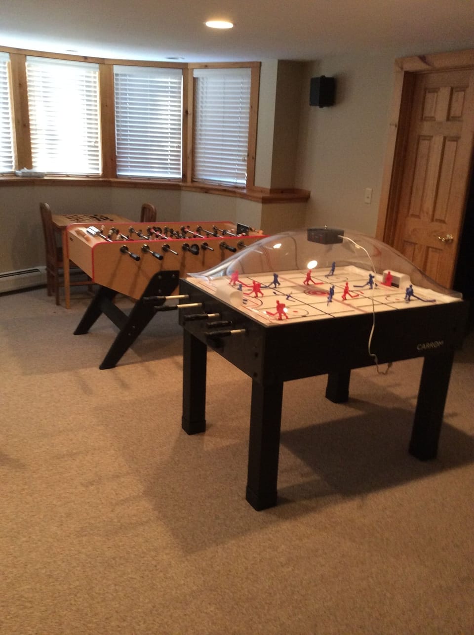 Game room in basement