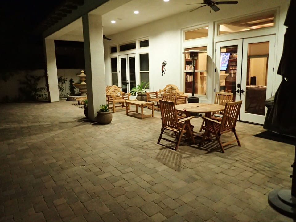Patio at night