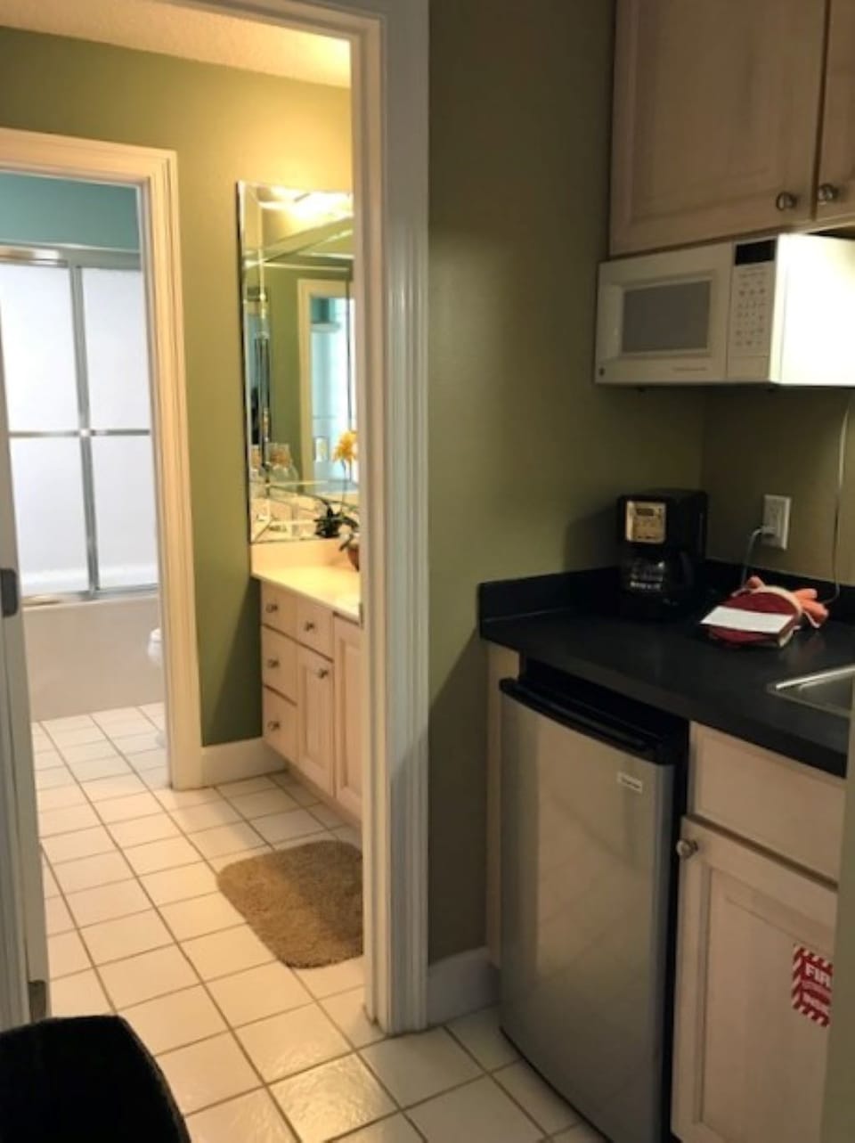 lock out suite kitchenette and vanity area and bathroom - full size jucuzzi tub