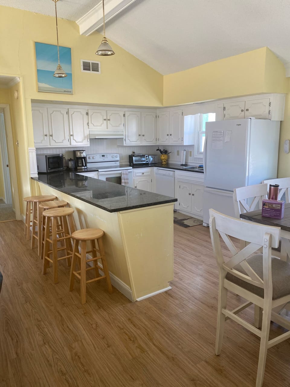 New refrigerator and kitchen table 