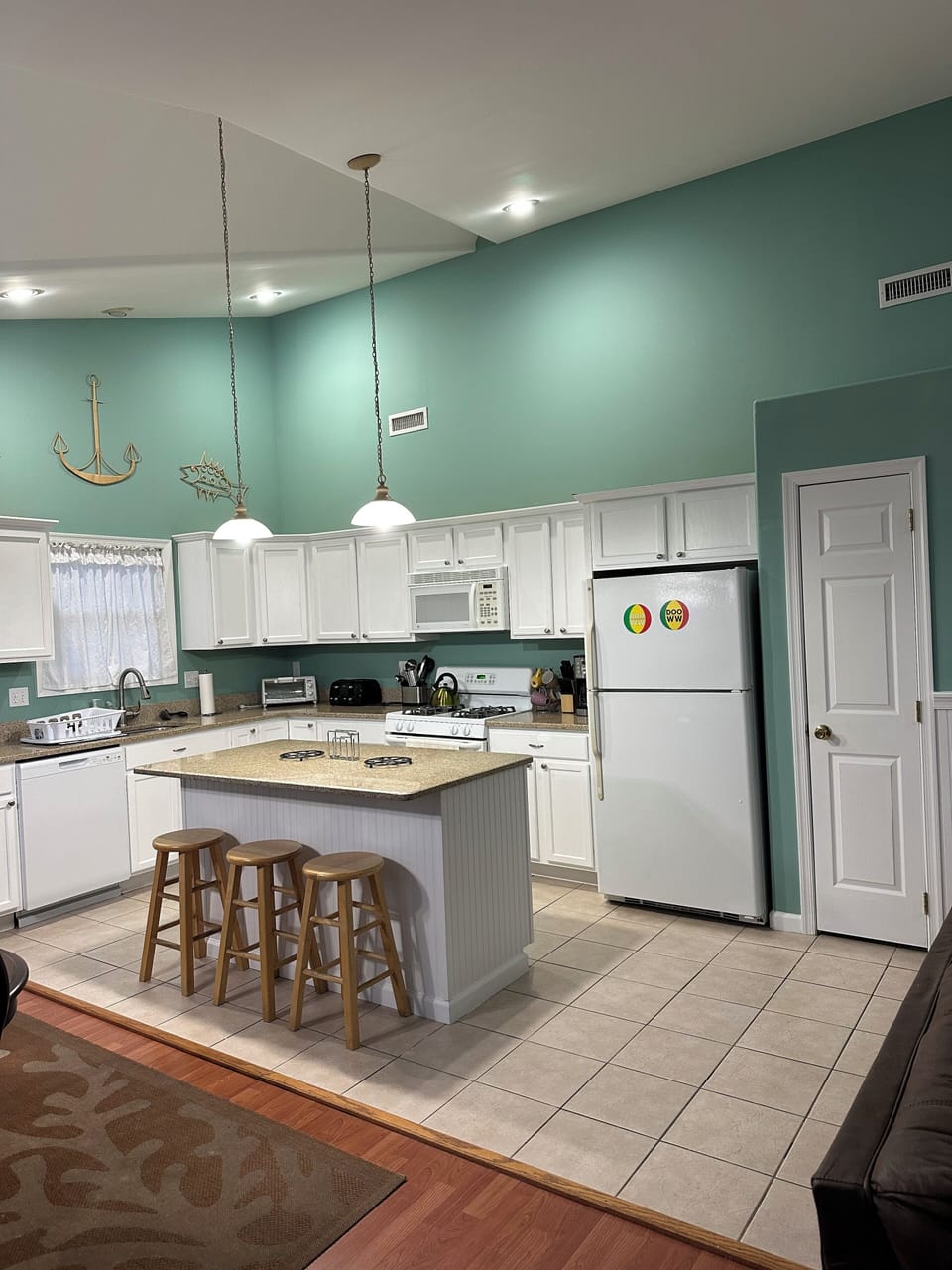 Open kitchen with Island seating
