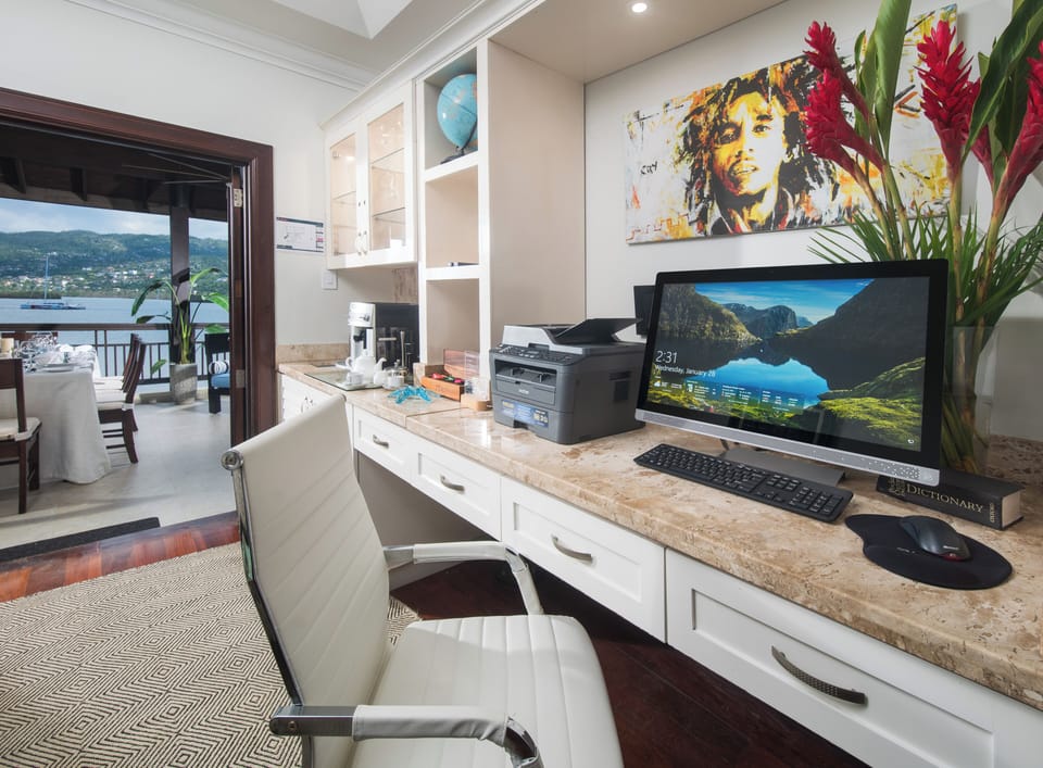 Coffee bar and computer station