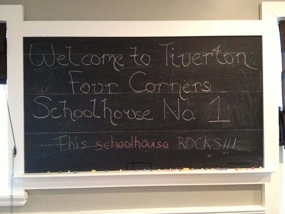 Old Fashion Chalk Board with note to and from guest