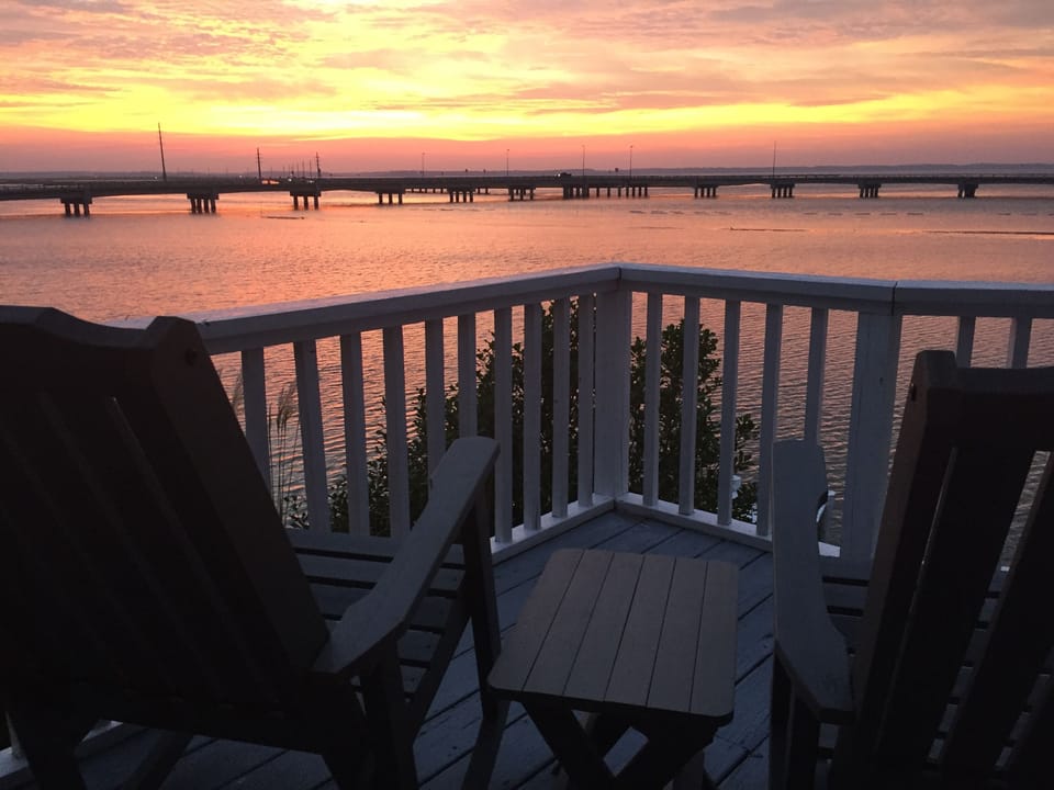 Stunning View of the Chincoteague Bay from the Sunset Deck