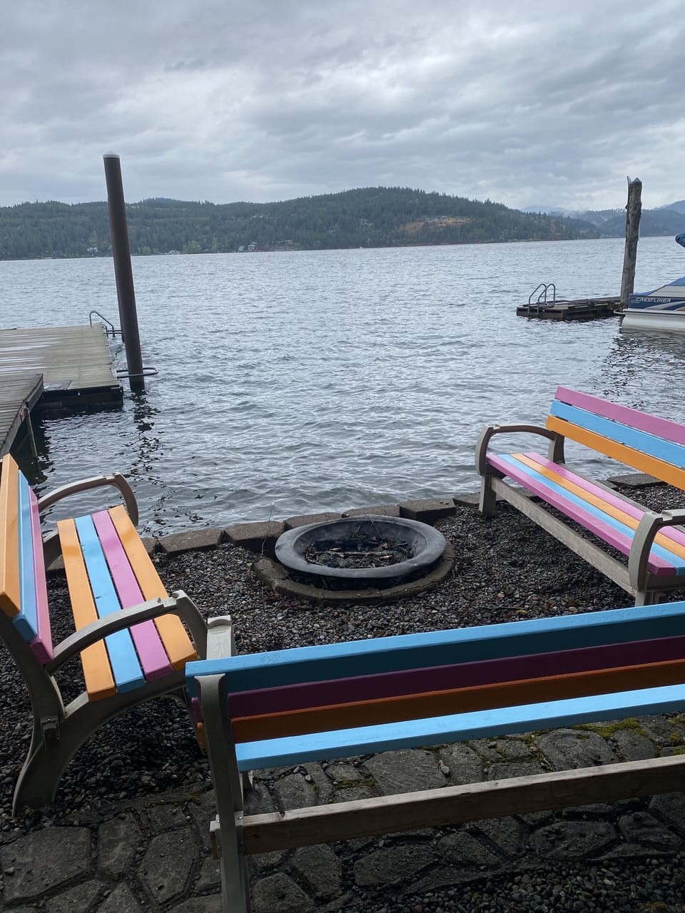 Fire pit area. Be sure to bring your own firewood. Always check burn bans first.