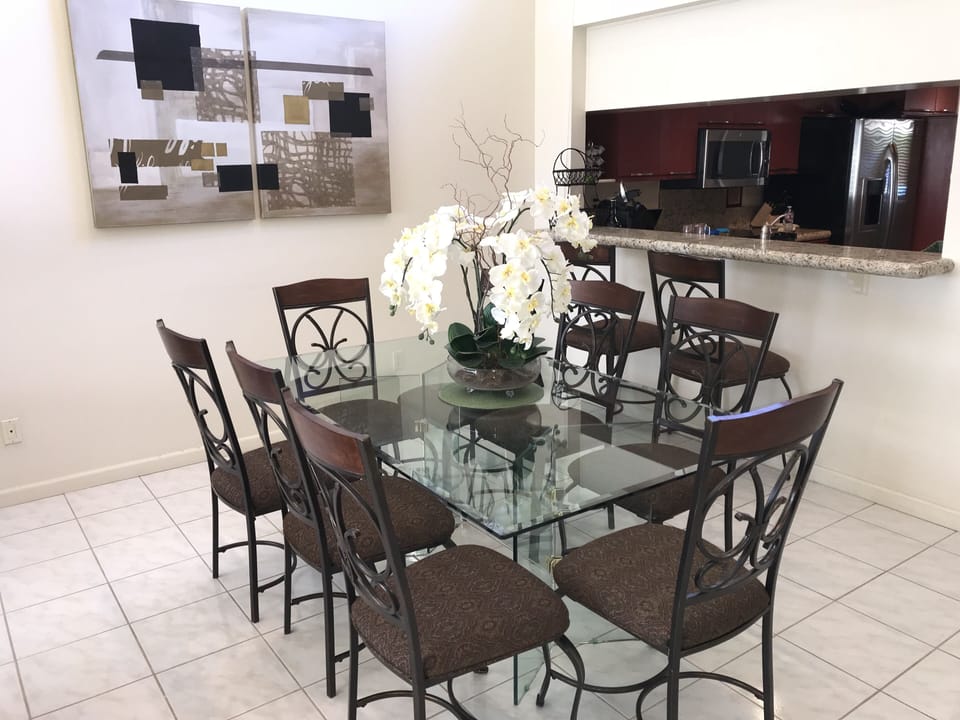 Enjoy Dining in Style with seating comfortable for eight people.
