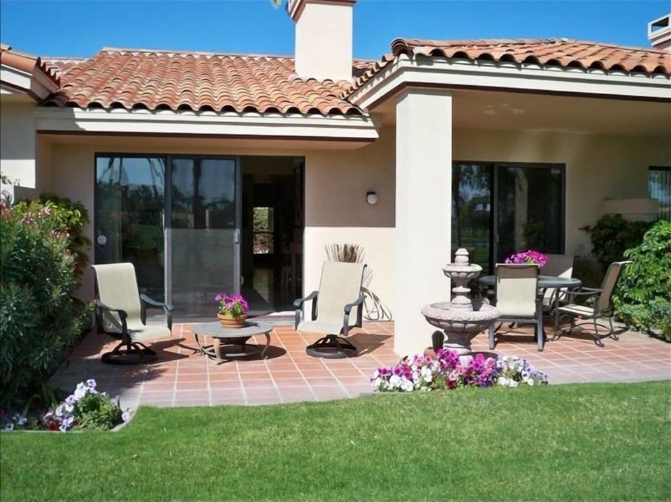 Glorious morning sunshine awaits you on the Back Patio on the Third Green.