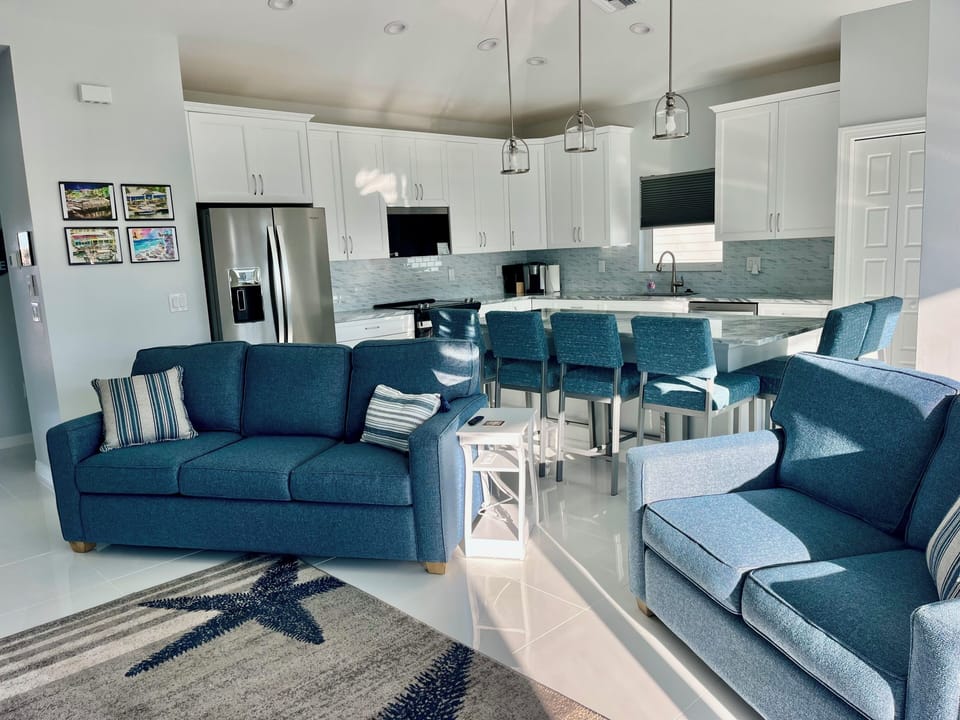 Living room with queen sofa bed