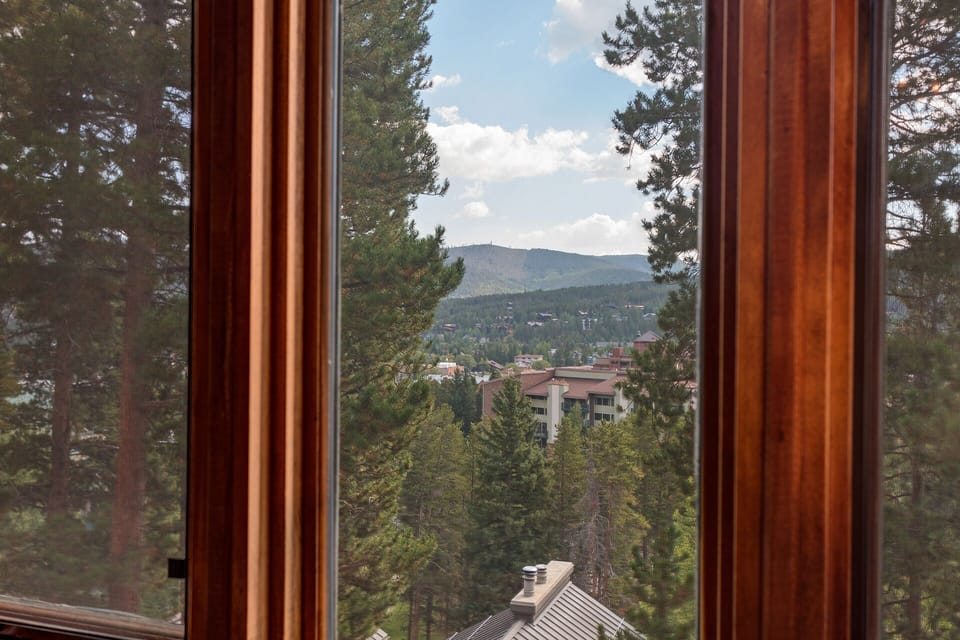 From the living room you can see the village down the hill.