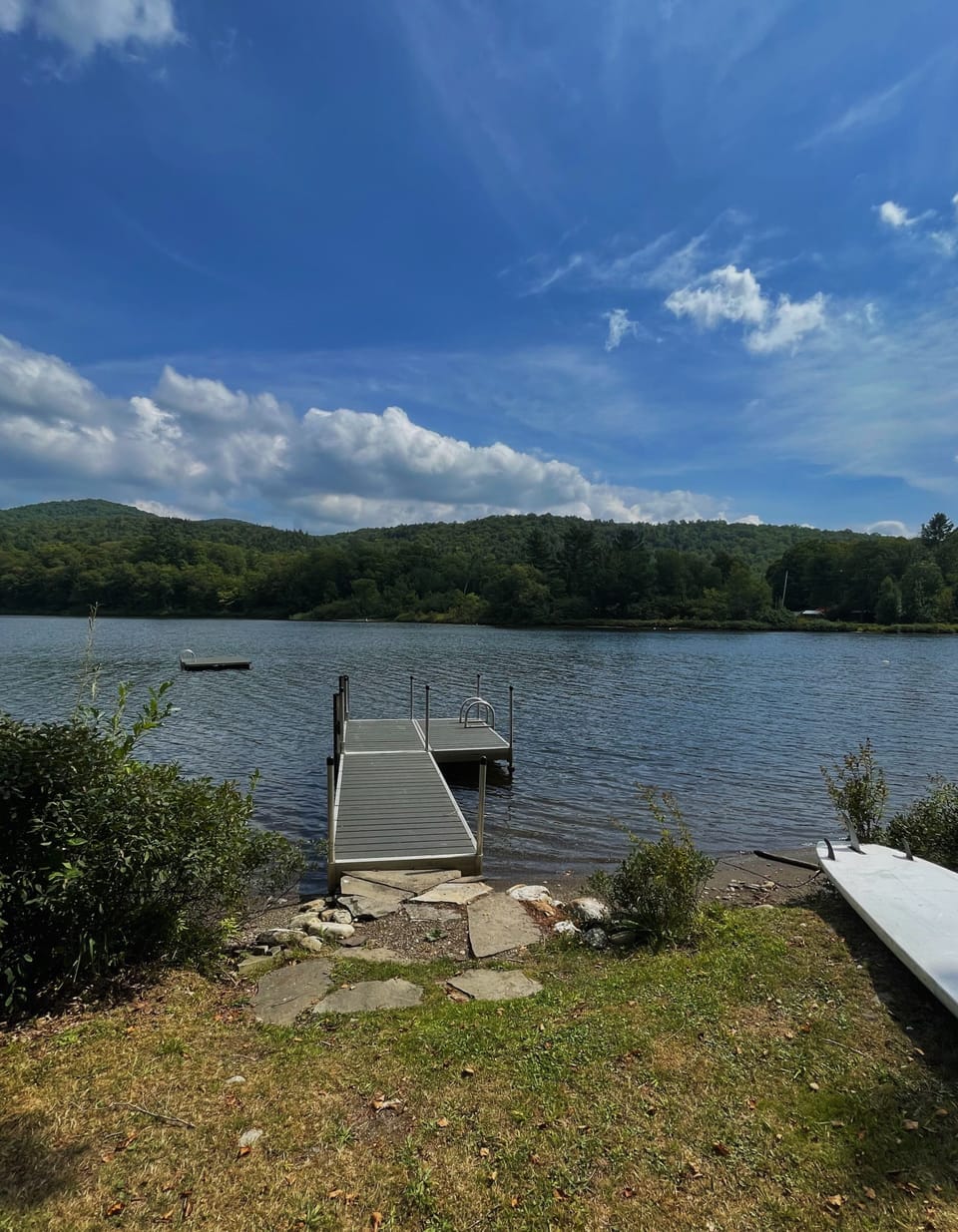Lakefront view of the dock and floating dock.