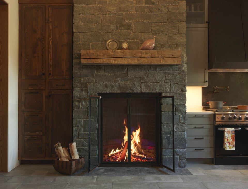 Kitchen fireplace