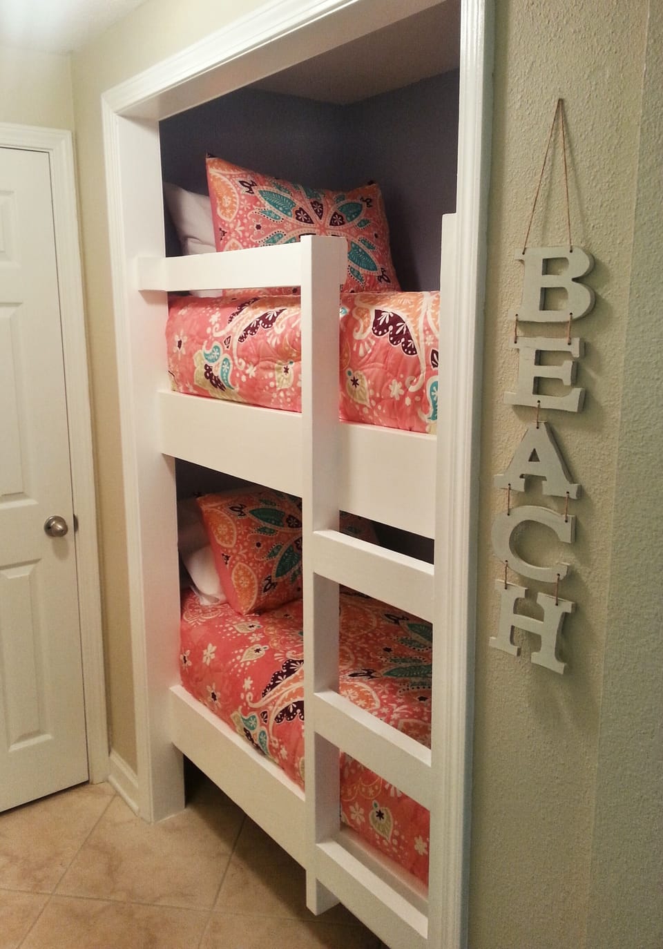 Twin-sized bunks - a neat hideaway for little ones & big enough for teenagers.