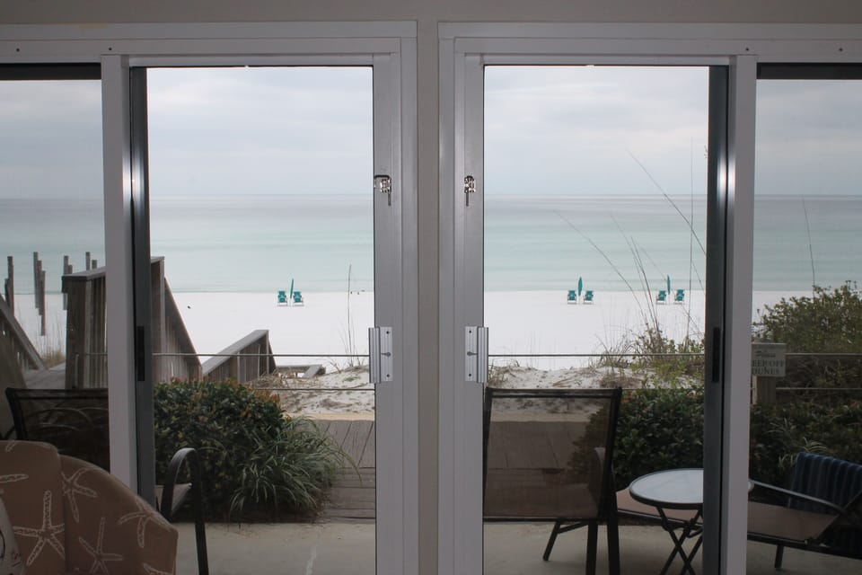 View from inside the unit.  Steps from the beach!