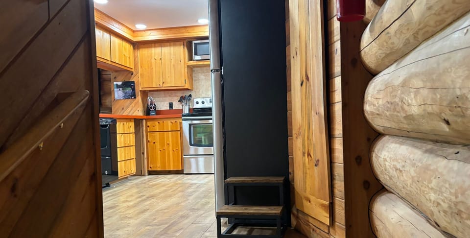 Kitchen is a couple of steps up from Entry