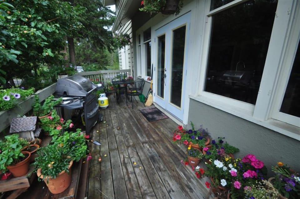Side yard deck with BBQ