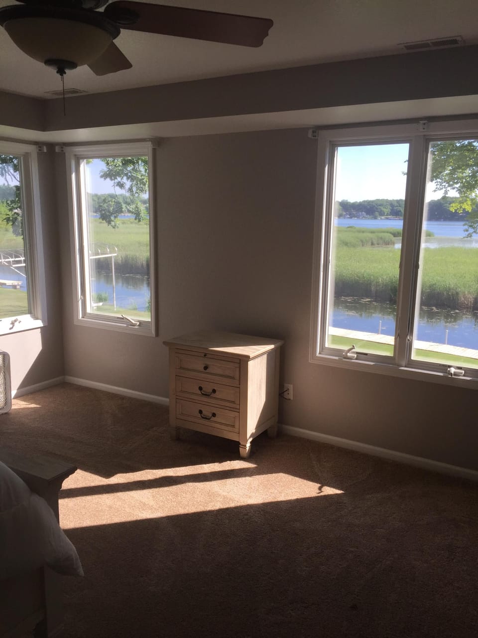 View from master bedroom.  King sized bed, huge walk-in closet and bathroom.