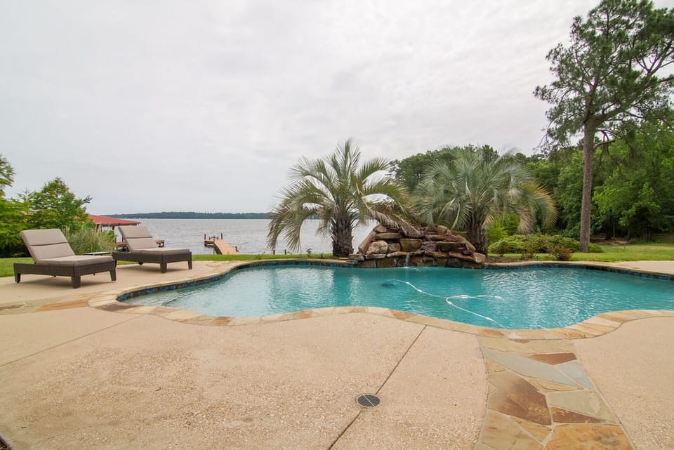 Pool with bay view.