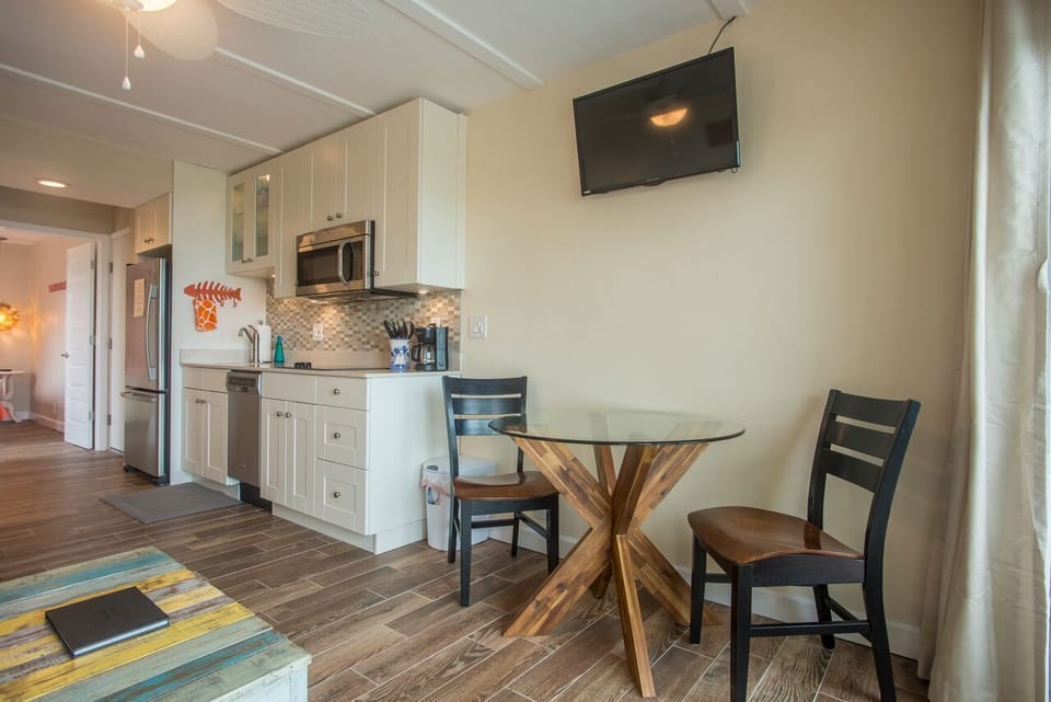 Dining/living area with flat screen and DVD player