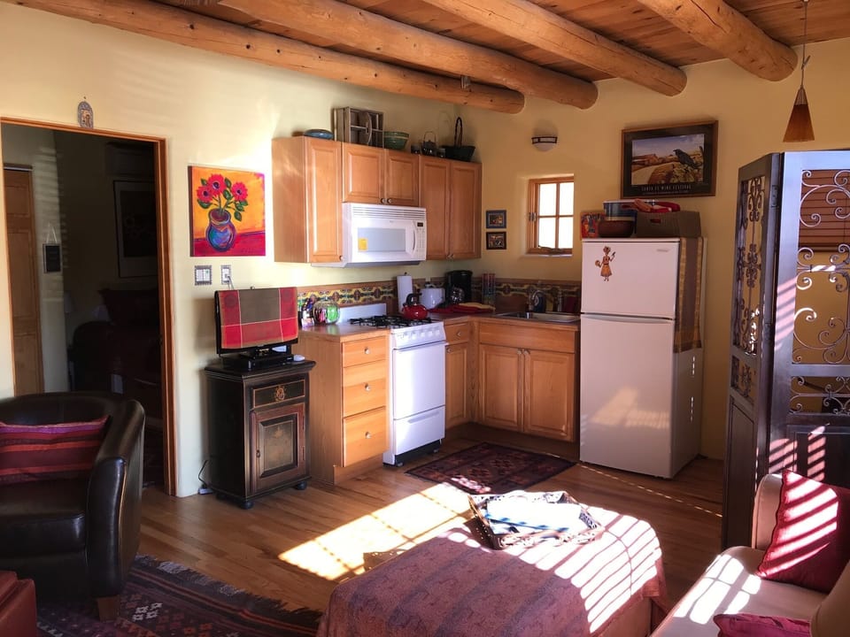 light filled front room, open concept kitchen and living