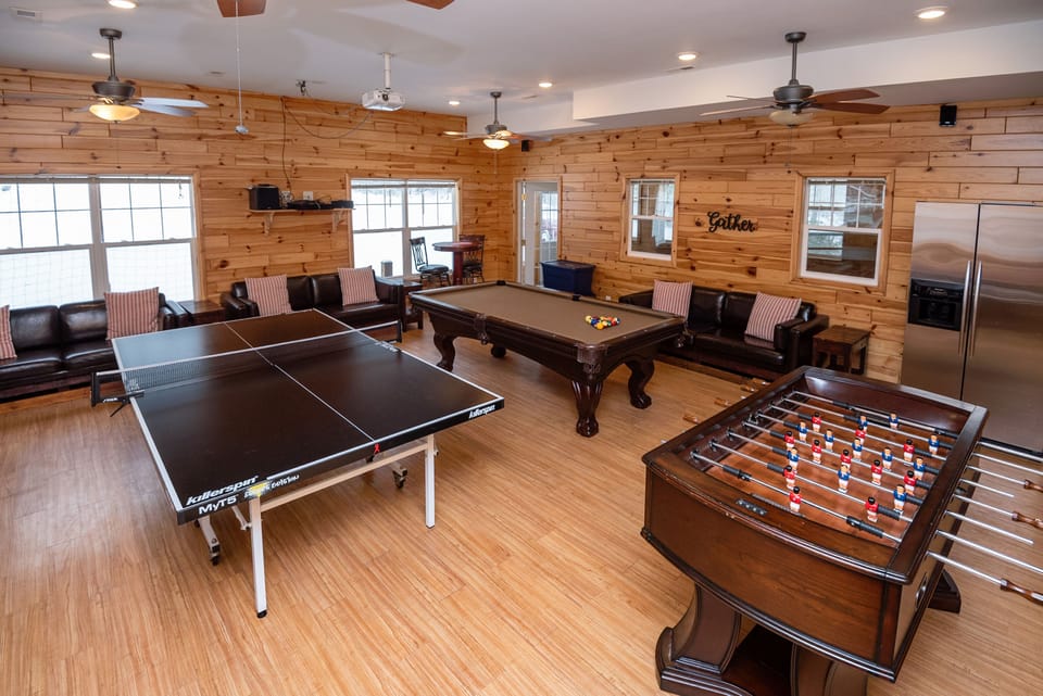 The Gathering-Game Room has 4 ceiling fans, Bistro tables - lots of open space.