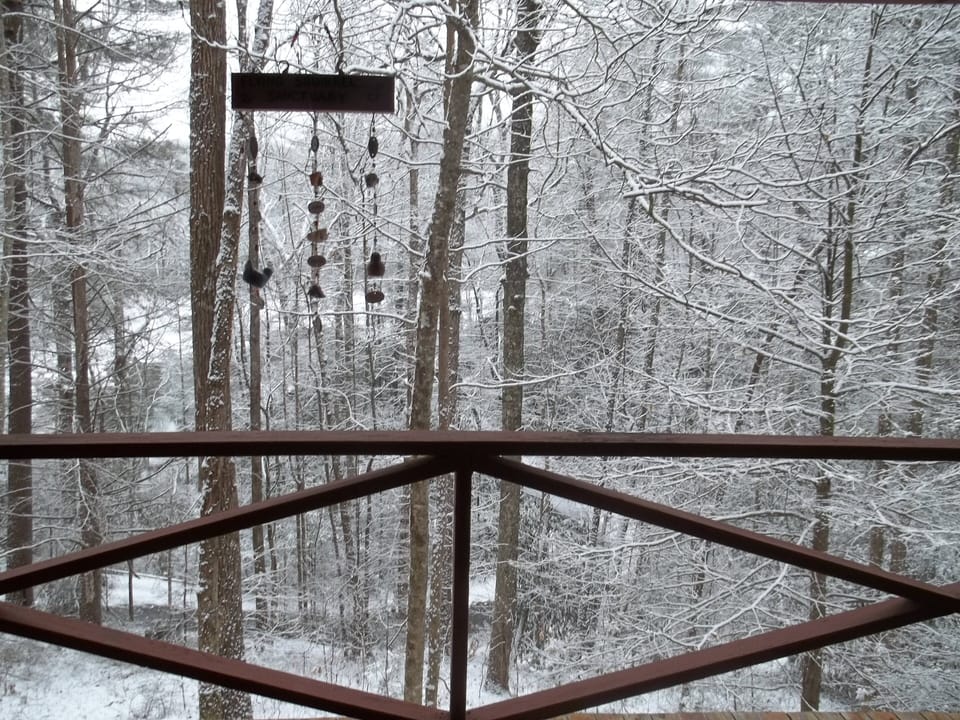 Even in winter, peace and tranquility are yours in our warm and cozy cottage.