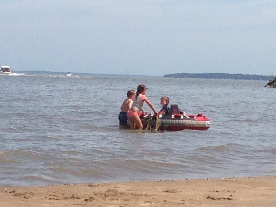 grandchildren having fun in lake erie