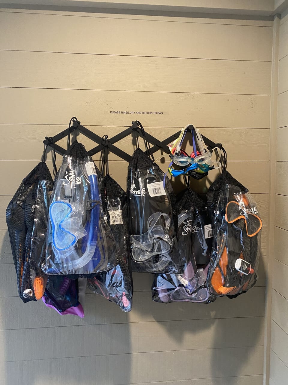 Snorkel gear in different sizes for your family.