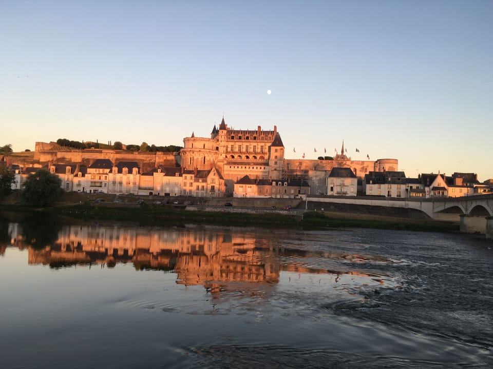 sunset over Amboise chateau