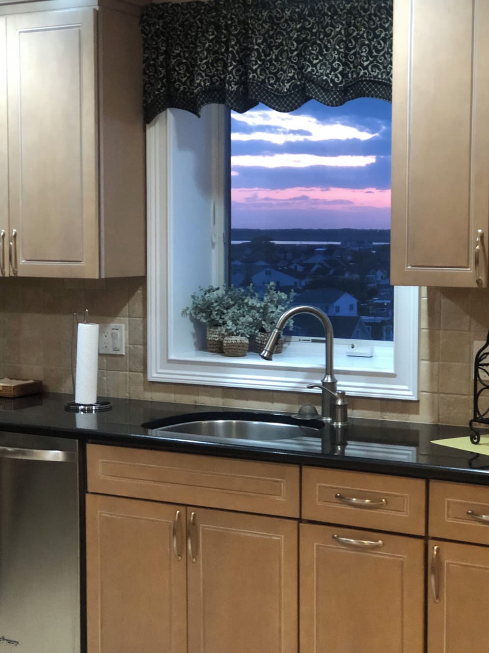 Sunset backdrop from the kitchen!