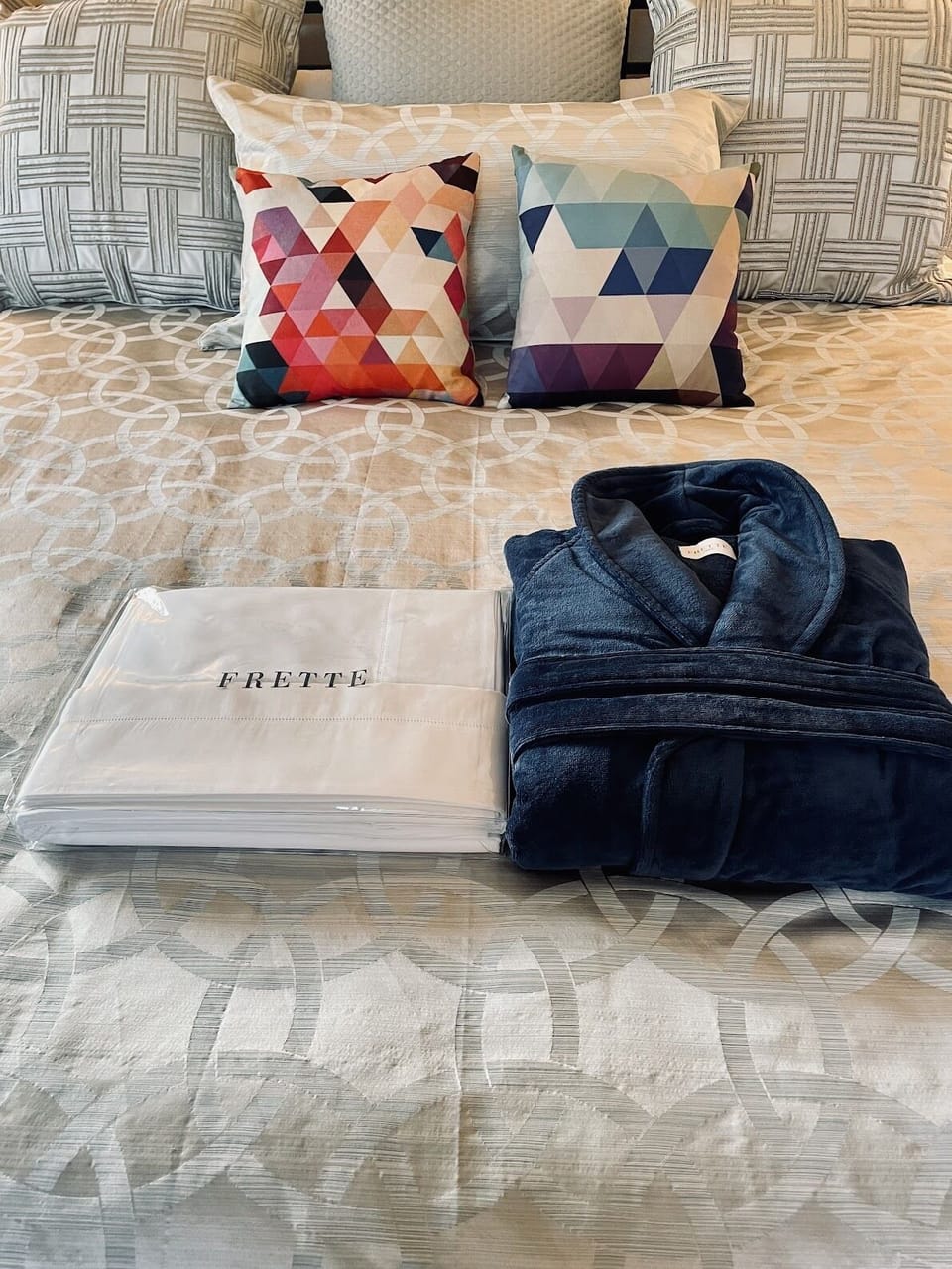 Luxury Frette linens and bath ropes