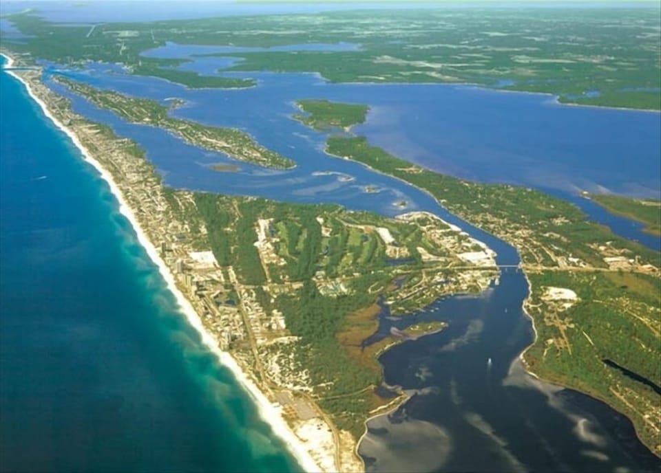 Aerial view of Perdido Key, home to the endangered Perdido Key Beach mouse!