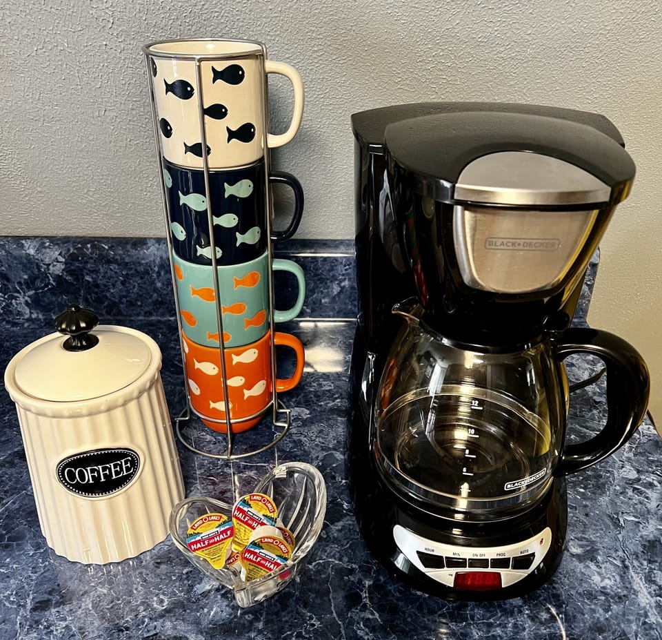 Coffee, sugar and creamer 