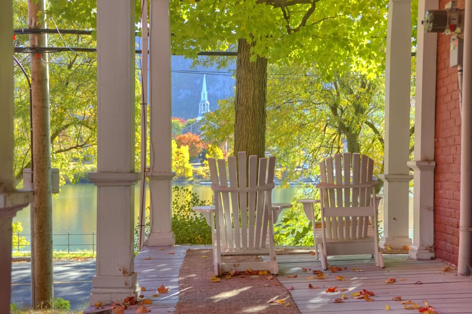 Private balcony with view of the river