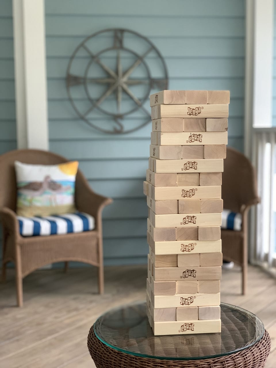 We have a number of oversized yard games for those rainy days at the beach.