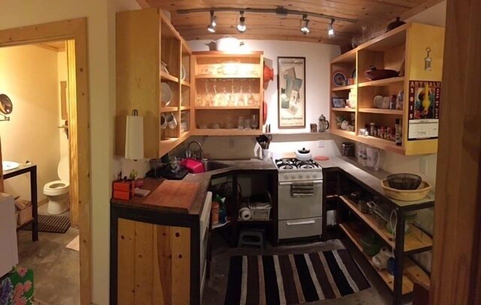 Kitchen with bath to the left