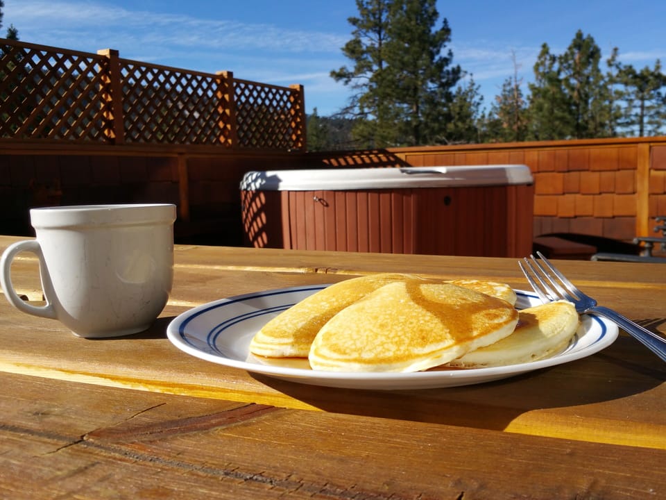 Enjoy breakfast while checking out ski conditions and maybe a quick spa.