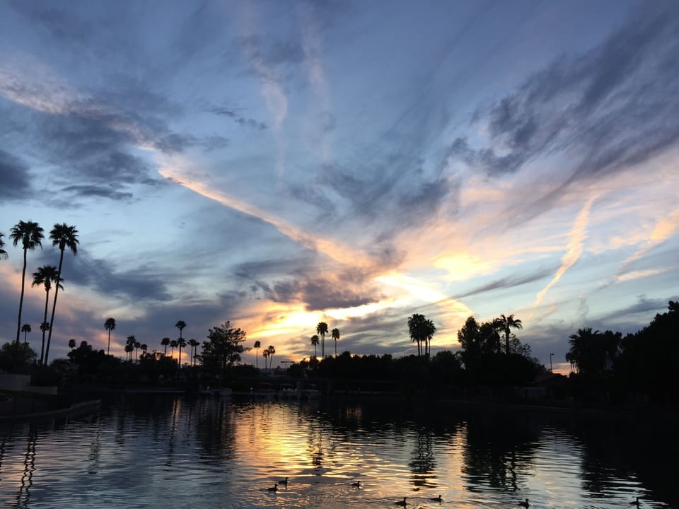 AZ sunset from Dobson lake