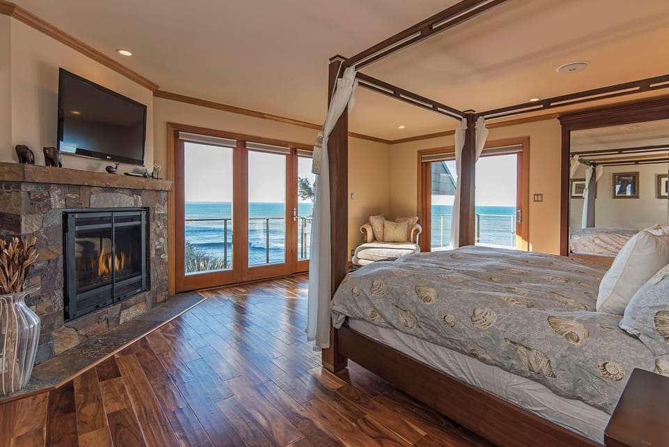Bedroom #1-large master with attached bath and 2 private decks 