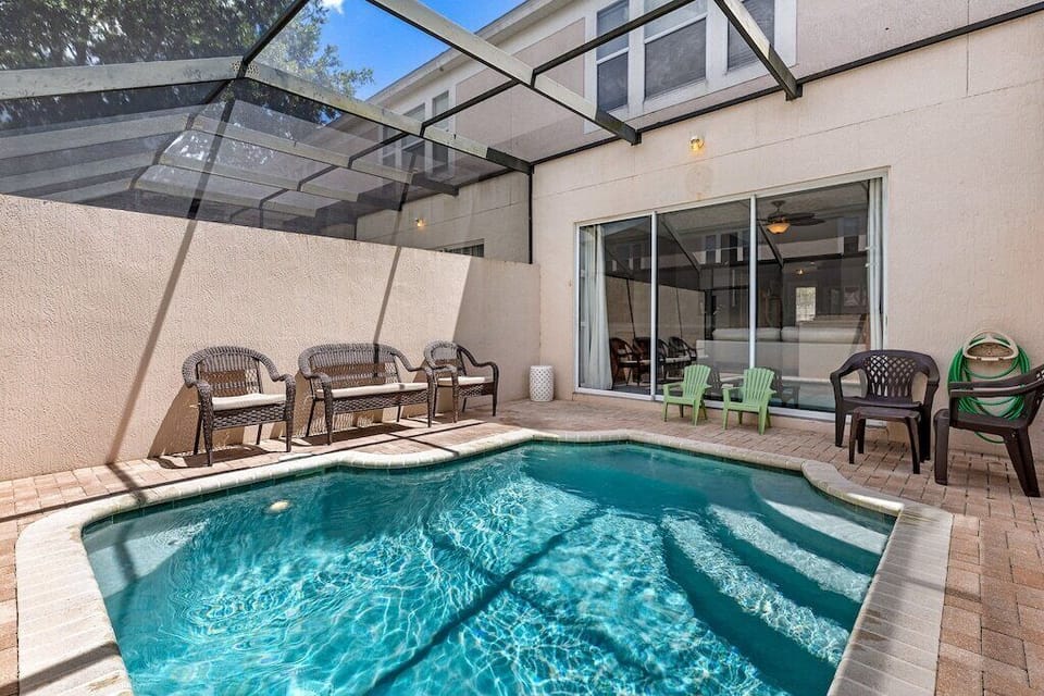 Our private pool is the perfect place to relax after a day at the park!